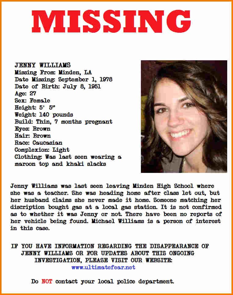 Missing Person Flyer Template Fresh Missing Person Poster Template