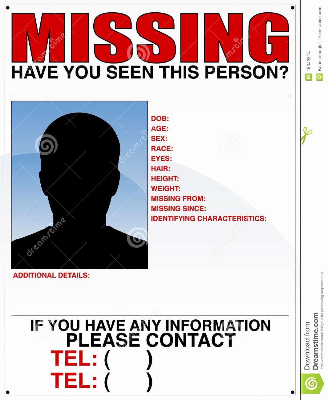 Missing Person Flyer Template Inspirational Missing Person Poster Template Howloween 5