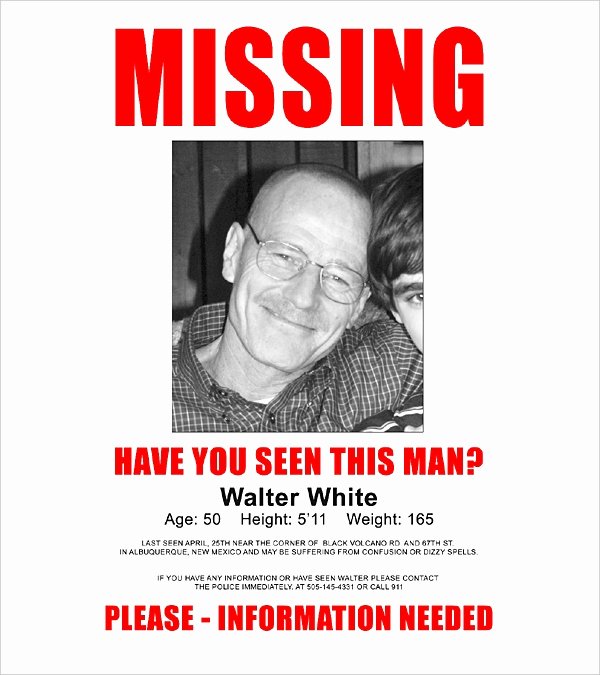 Missing Person Flyer Template Luxury 16 Wanted Poster Templates Free Sample Example format