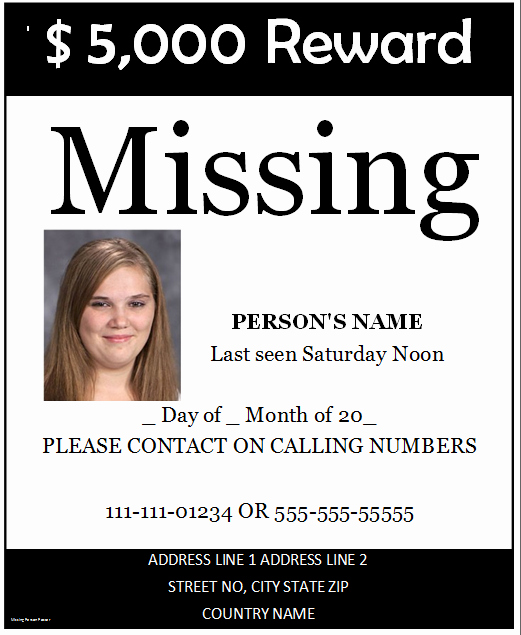 Missing Person Flyer Template Unique Poster Templates Archives Microsoft Word Templates