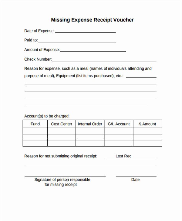 Missing Receipt form Template Best Of Expense Receipt Templates 8 Free Sample Example format