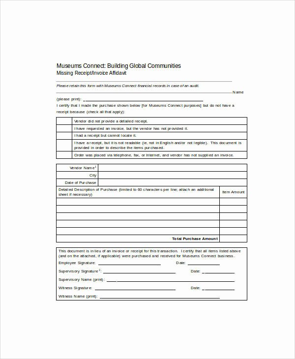 Missing Receipt form Template Fresh 16 Sample Receipt forms In Doc