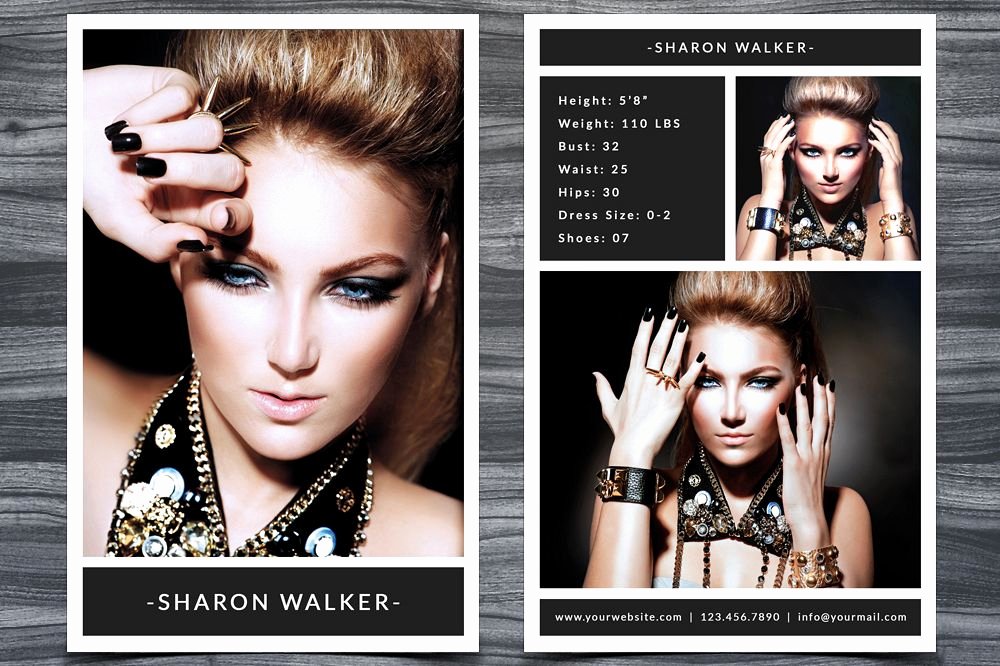 Model Comp Card Template Elegant Model P Card Template