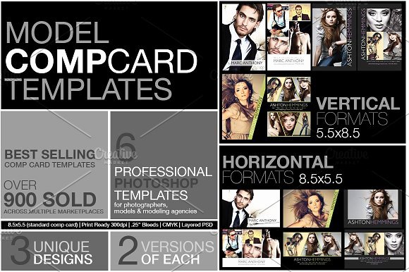 Model Comp Card Template Luxury Model P Card Kit Flyer Templates Creative Market