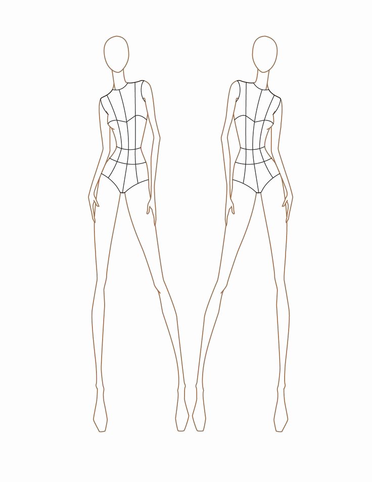 Model Sketches Template Unique Croquis Female Front View