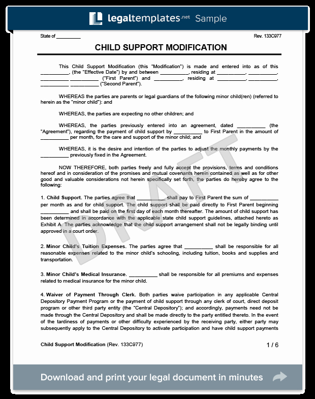 Modification Of Child Support Letter Samples Unique Child Support Modification