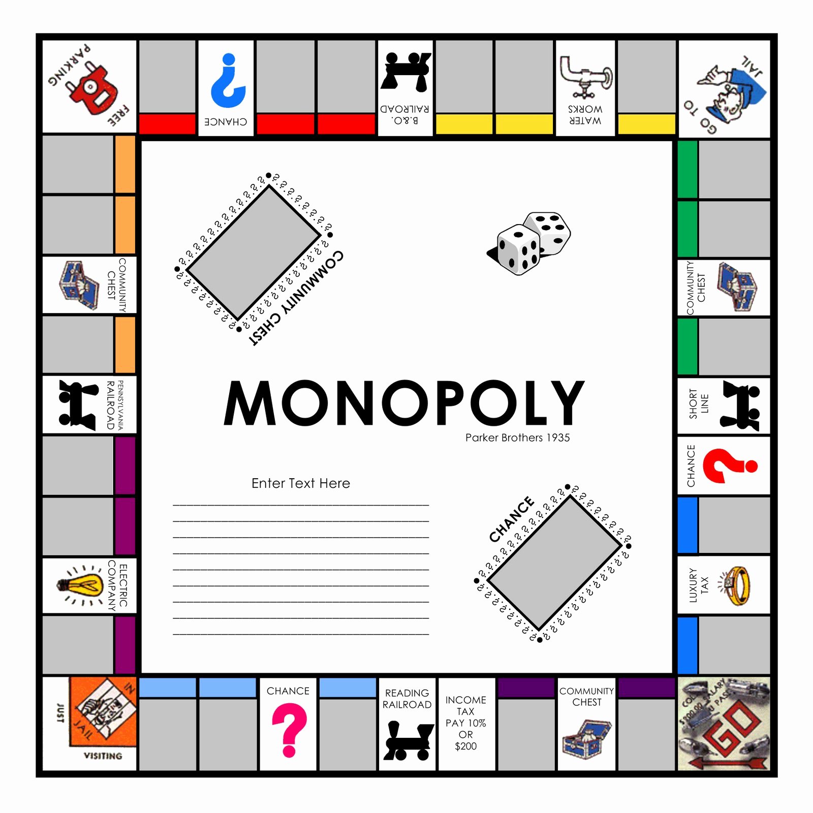 Monopoly Board Printable Unique Free Monopoly Game Board Template the Best 10