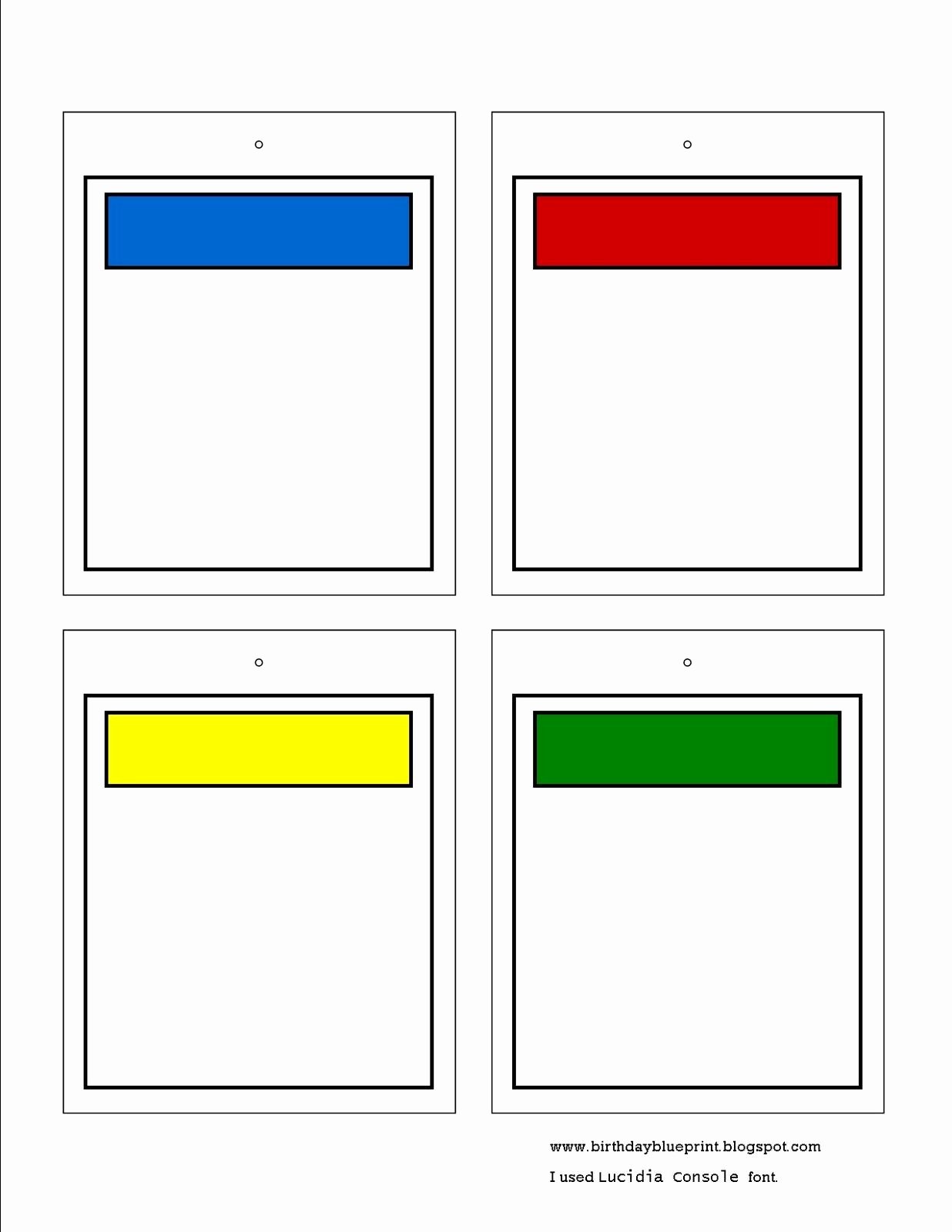 Monopoly Board Template New Birthday Blueprint Board Game Party Printable Tags