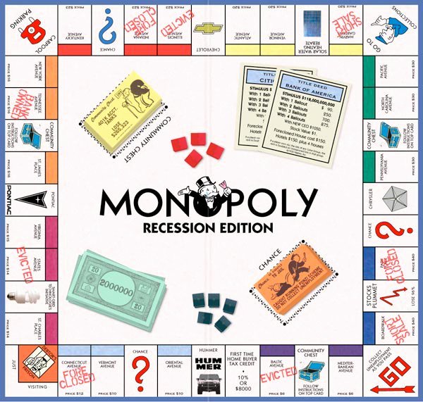 Monopoly Game Board Layout Best Of Monopoly Recession Edition the Awesomer