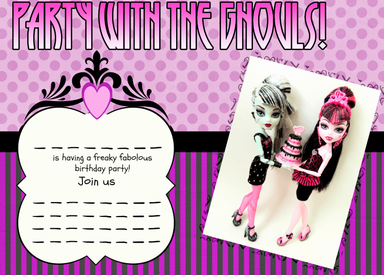 Monster High Invitations Templates Awesome Free Printable Monster High Party Invitation Itsy Bitsy Fun