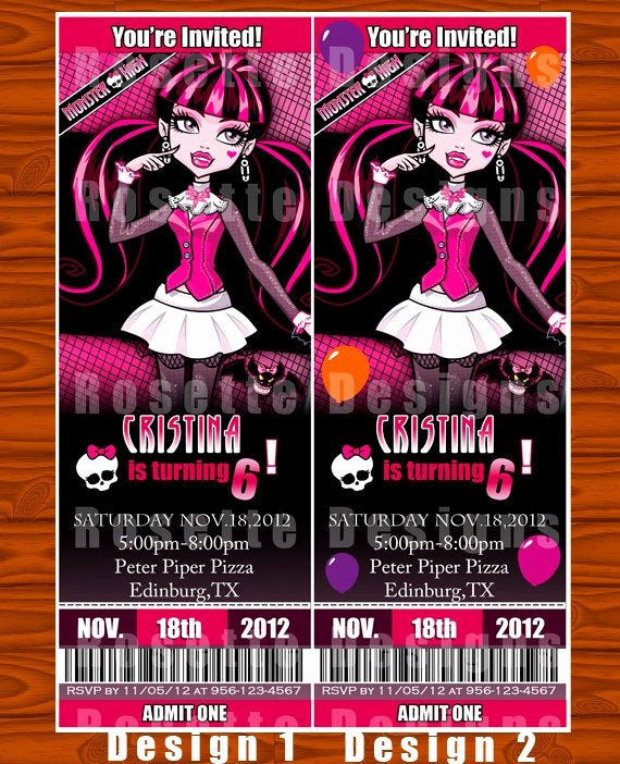 Monster High Invitations Templates Beautiful Unavailable Listing On Etsy