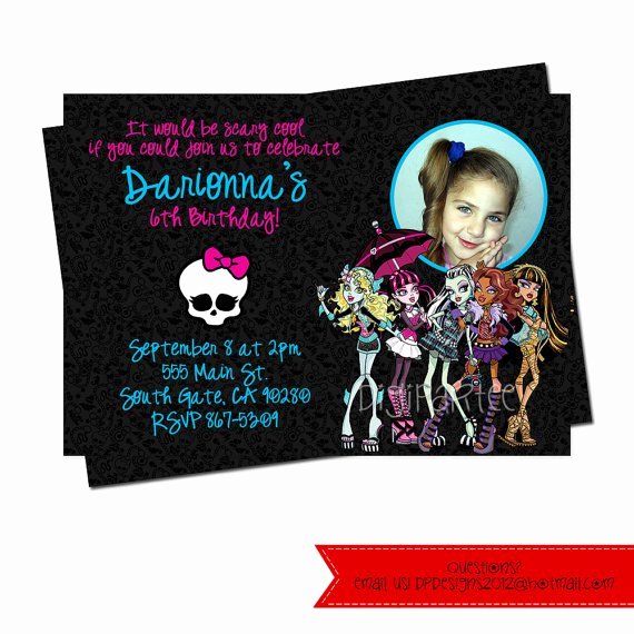 Monster High Invitations Templates Best Of Monster High Birthday Invitation Wording