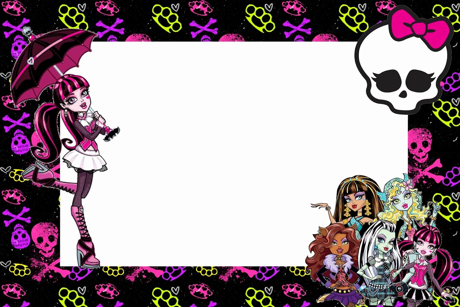Monster High Invitations Templates Elegant Monster High Free Printable Party Invitations