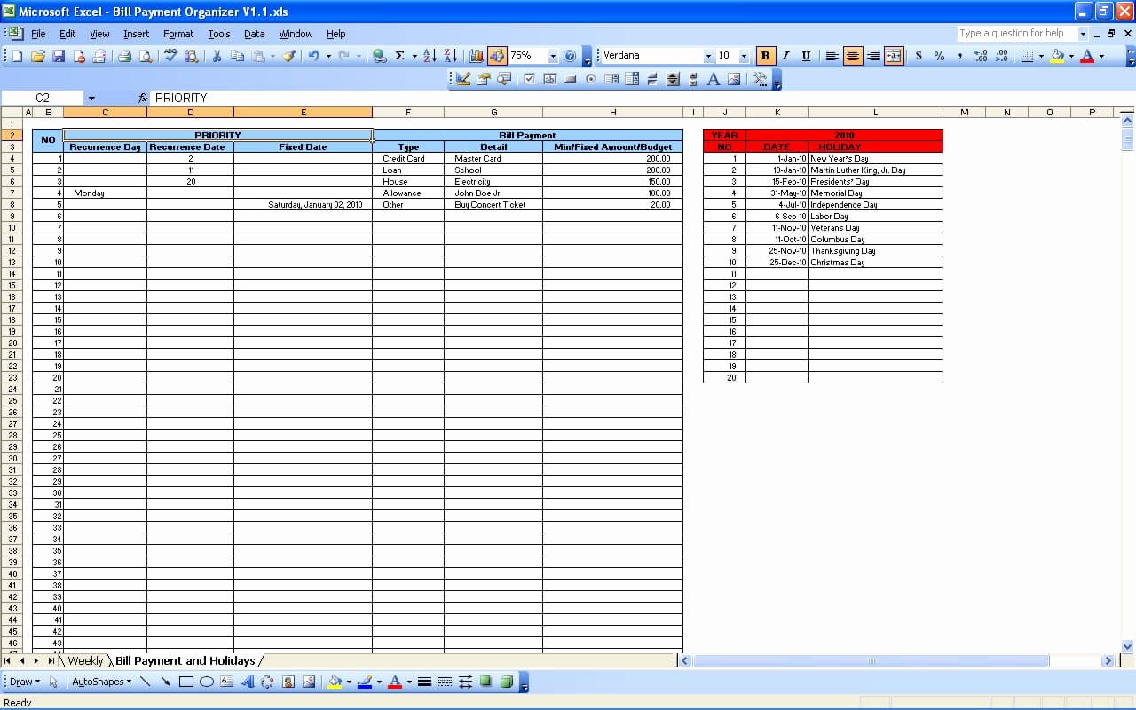 Monthly Bill Tracker Excel Inspirational Bill Payment Calendar