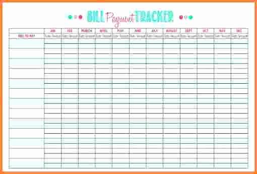 Monthly Bill Tracker Excel Inspirational Bill Spreadsheet Template Samplebusinessresume