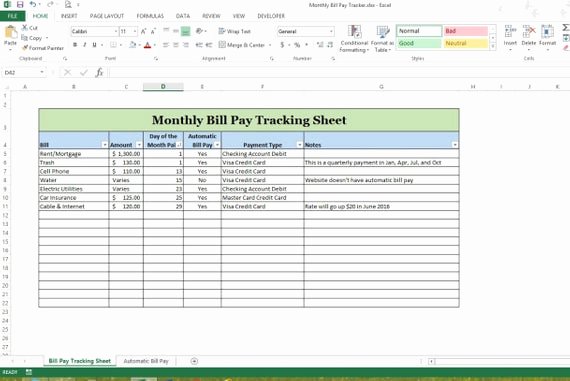 Monthly Bill Tracker Excel Lovely Monthly Bill Tracking Spreadsheet Excel Spreadsheet