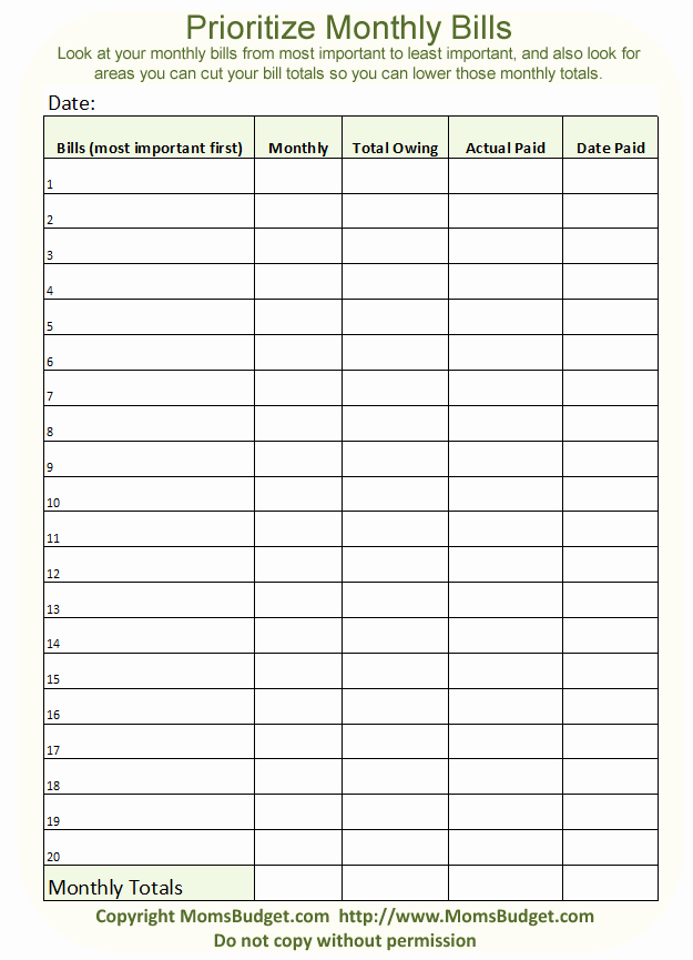 Monthly Bill Tracker Excel Luxury Free Printable Blank Charts