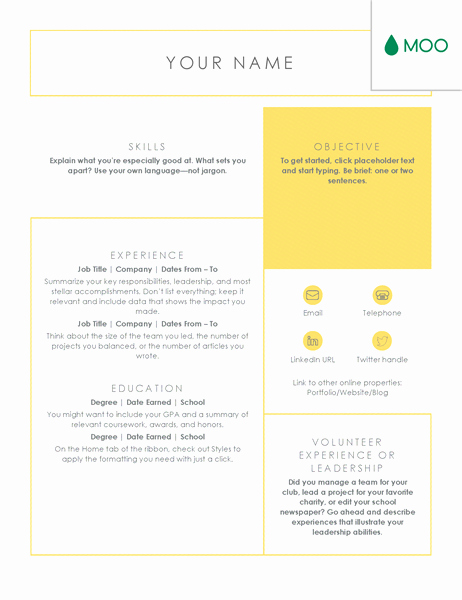 Moo Resume Templates Fresh Crisp and Clean Resume Designed by Moo Fice Templates