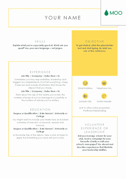 Moo Resume Templates Luxury Crisp and Clean Cv Designed by Moo Fice Templates