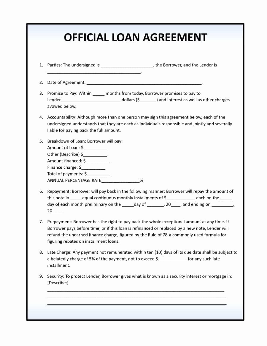 Mortgage Buyout Agreement Elegant 40 Free Loan Agreement Templates [word &amp; Pdf] Template Lab
