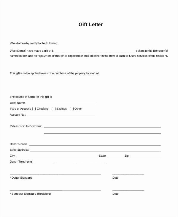 Mortgage Gift Letter Template Elegant Mortgage Gift Letter Template the Reasons why We Love