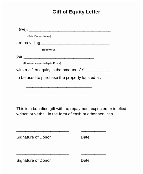 Mortgage Gift Letter Template Unique 13 Sample Gift Letters Pdf Word