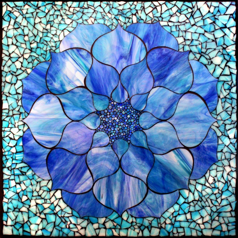 Mosaic Flower Designs Beautiful Stained Glass Decogel Lotus Flower