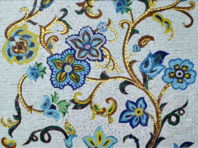 Mosaic Flower Designs Fresh Mosaic Designs Goldy Posy Contemporary Tile Murals