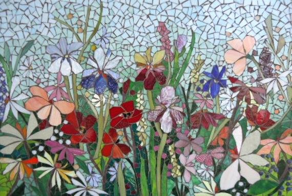 Mosaic Flower Designs Lovely Mosaic Mural Floral Glass Garden Mosaic Panel for