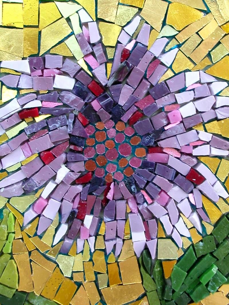 Mosaic Flower Designs Lovely Purple Flower Mosaics