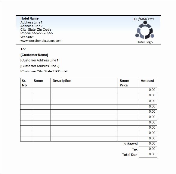 Motel 6 Receipt Template Fresh Excel Line Template Guest House Stay Invoice Five Ah