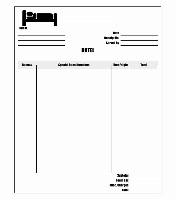 Motel 6 Receipt Template Unique Free Hotel Receipt Template Word Inn