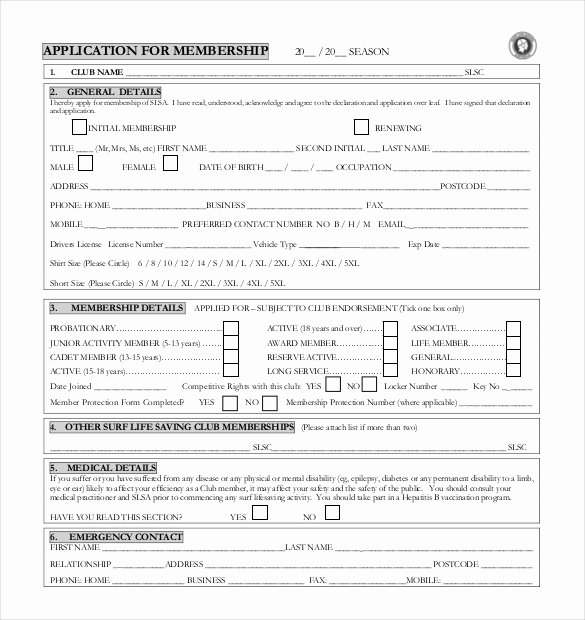 Motorcycle Club Application form Elegant 15 Sample Club Application Templates Pdf Doc