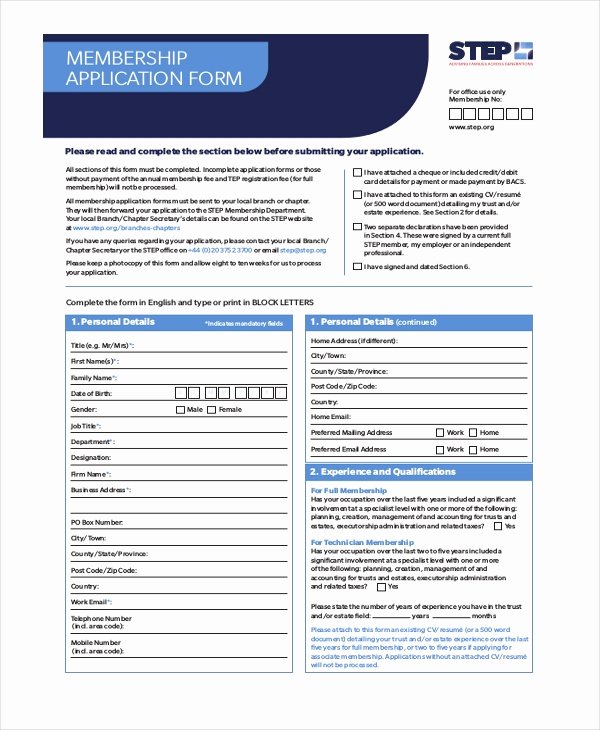 Motorcycle Club Application form Luxury 12 Sample Membership Application forms