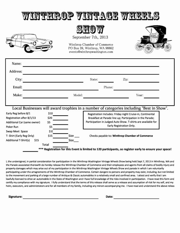 Motorcycle Club Application form New 19 Best Images About Car Show Registration forms On