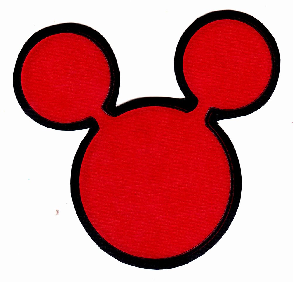 Mouse Cut Out Inspirational 3&quot; Disney Mickey Mouse Ears Red Character Prepasted