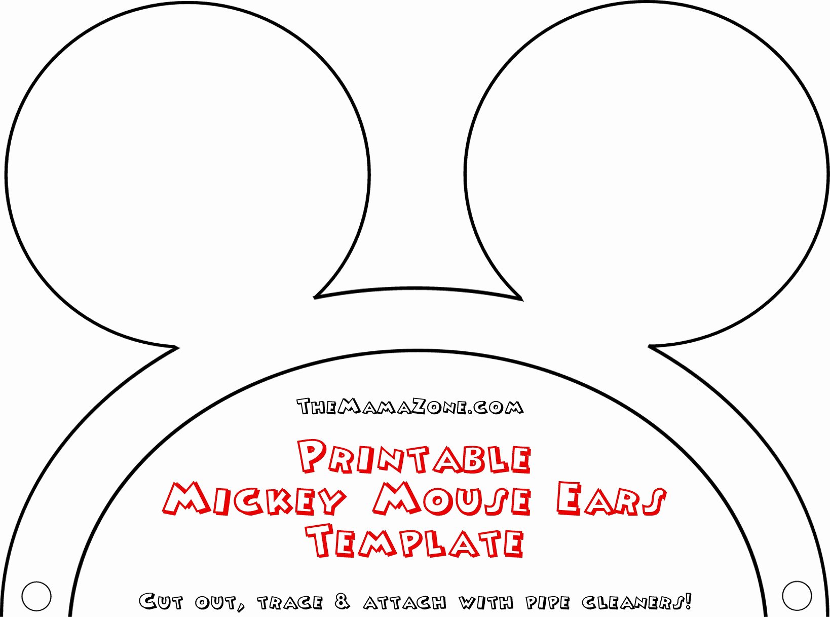 Mouse Cut Out Template Fresh Mickey Mouse Ears Template Headband Cliparts