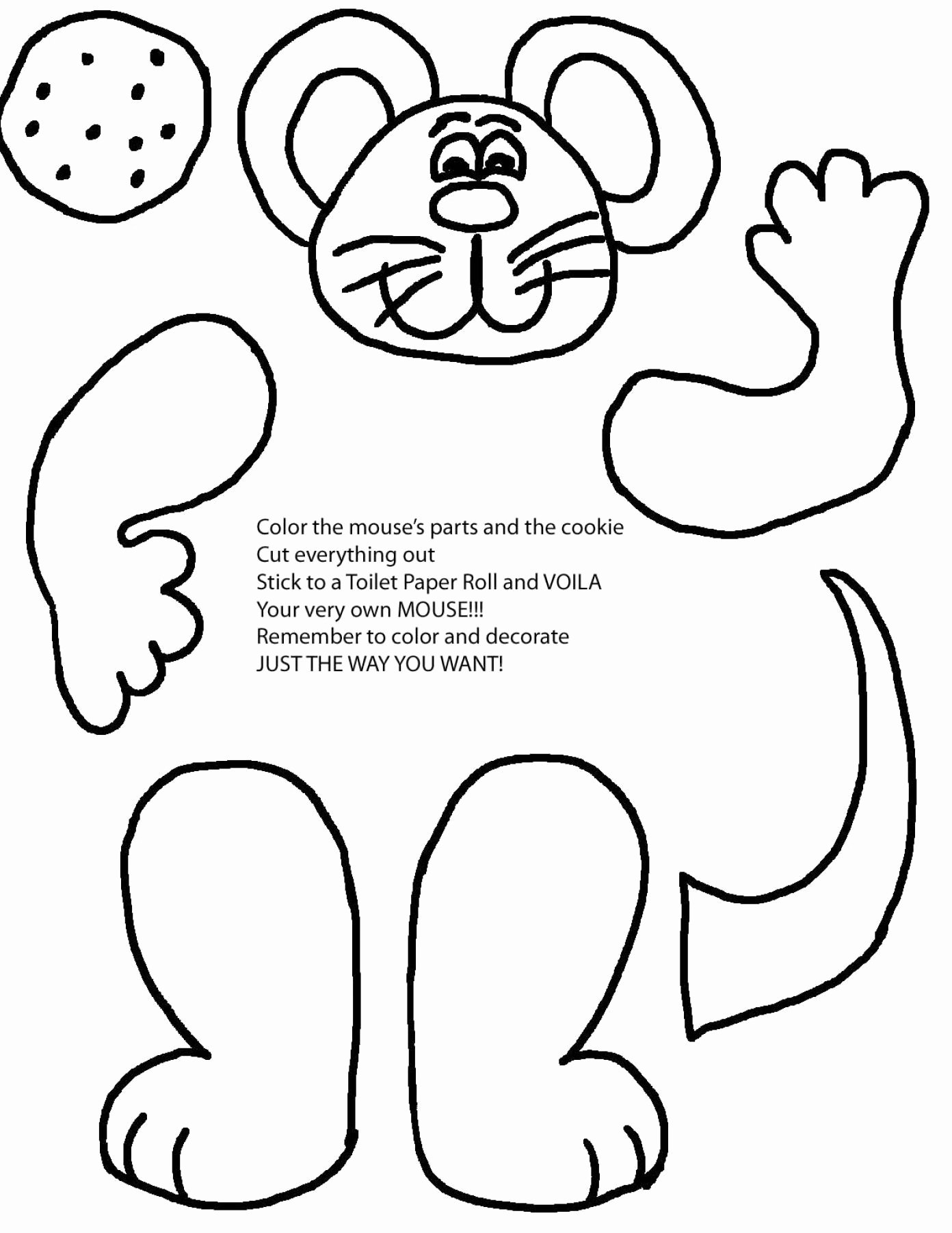 Mouse Cut Out Template Unique if You Give A Mouse A Cookie Coloring Pages Free