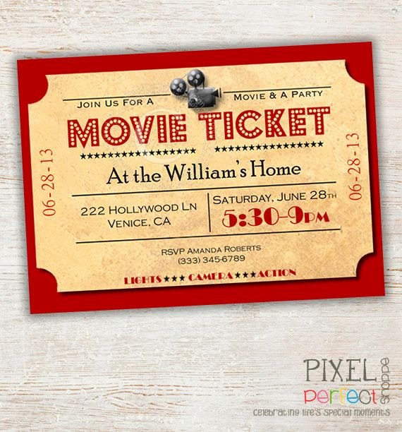 Movie Ticket Birthday Invitation Best Of the 25 Best Movie Night Invitations Ideas On Pinterest