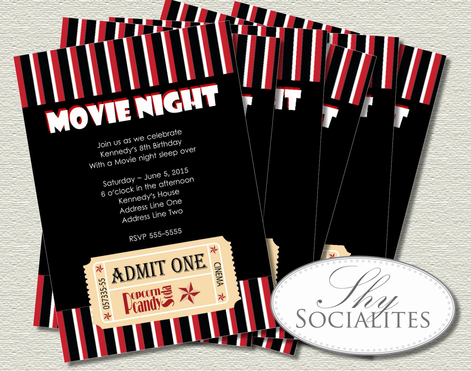 Movie Ticket Birthday Invitation Elegant Movie Ticket Invitation Ticket Invitation Movie Night