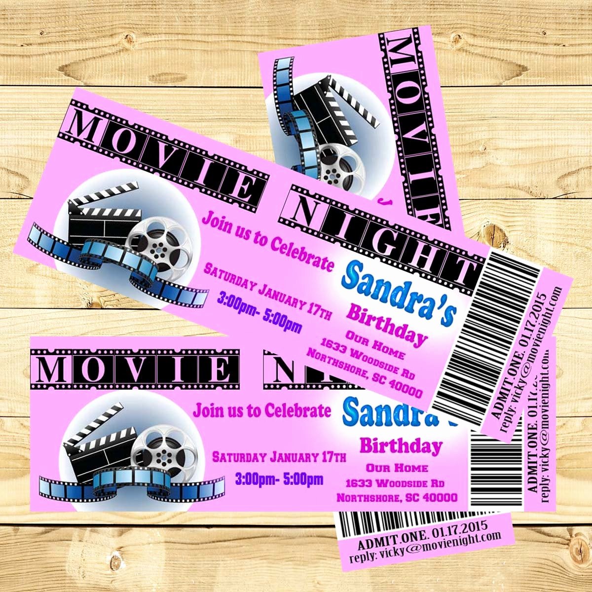 Movie Ticket Birthday Invitation Fresh Birthday Invitation Movie Ticket Personalized Invite Printable