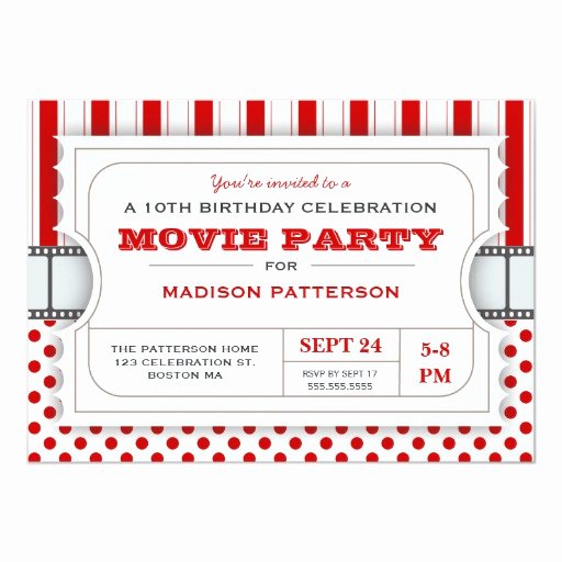 Movie Ticket Birthday Invitation Fresh Movie Party Birthday Party Admission Ticket