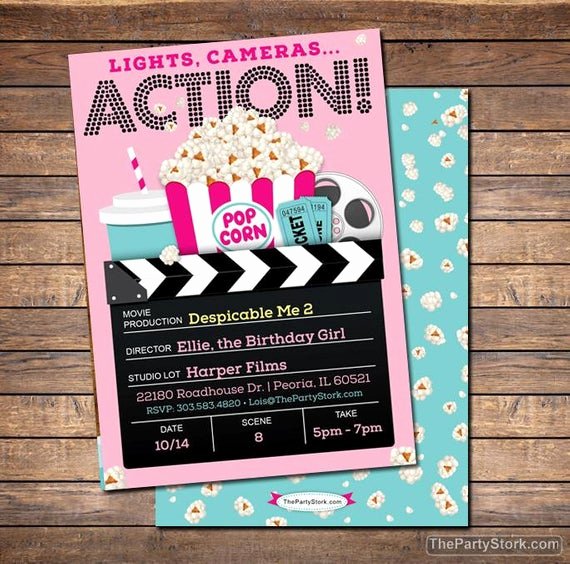 Movie Ticket Birthday Invitation Inspirational Movie Invitation Movie Party Invitation Printable Girls