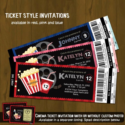 Movie Ticket Birthday Invitation Inspirational Movie Night Ticket Invitation On Storenvy