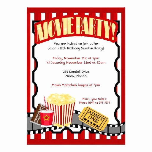 Movie Ticket Birthday Invitation Inspirational Movie Party Ticket Birthday Invitations Updated 5&quot; X 7