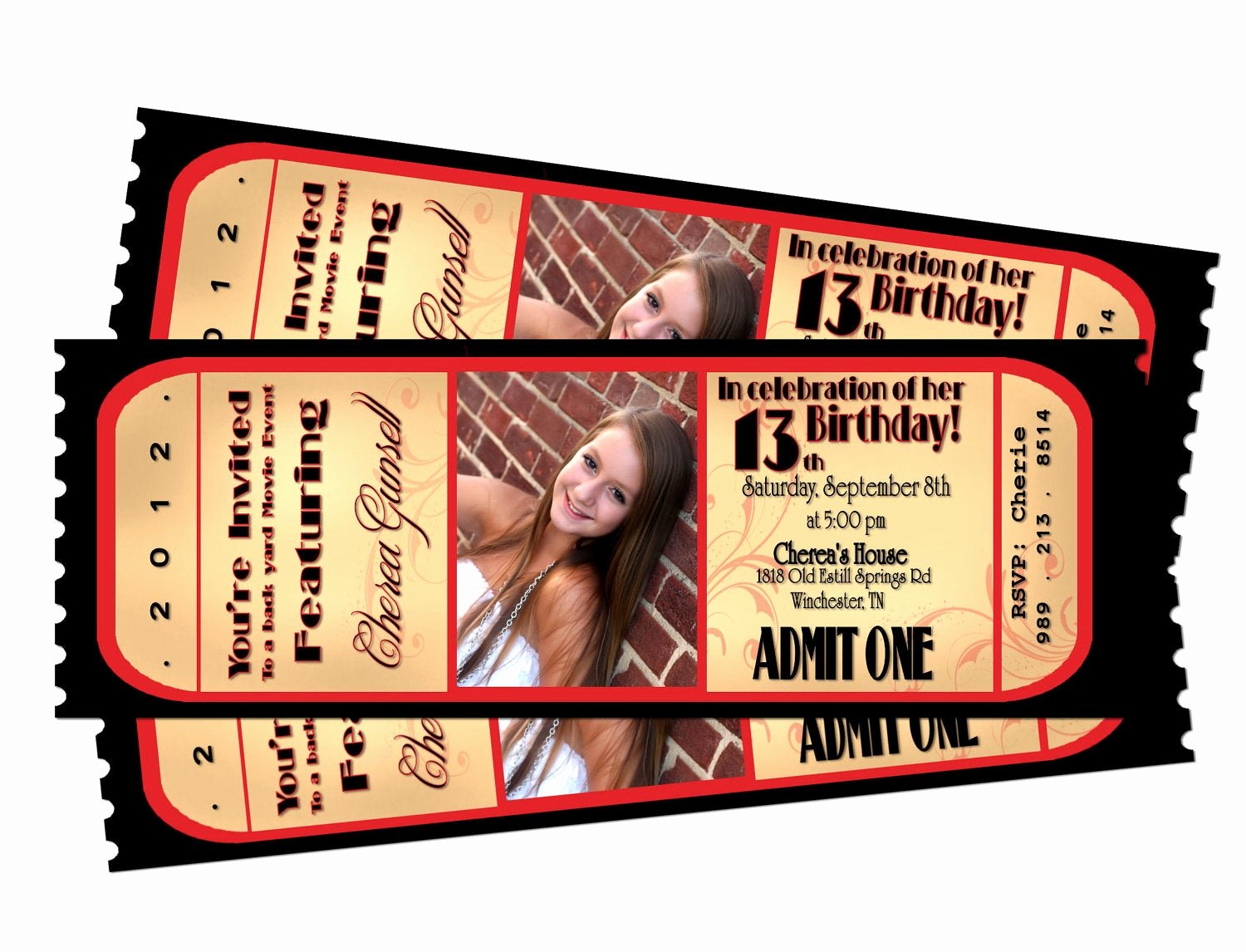 Movie Ticket Birthday Invitation Luxury Movie Night Ticket Birthday Printable Invitation by Sarahmkey