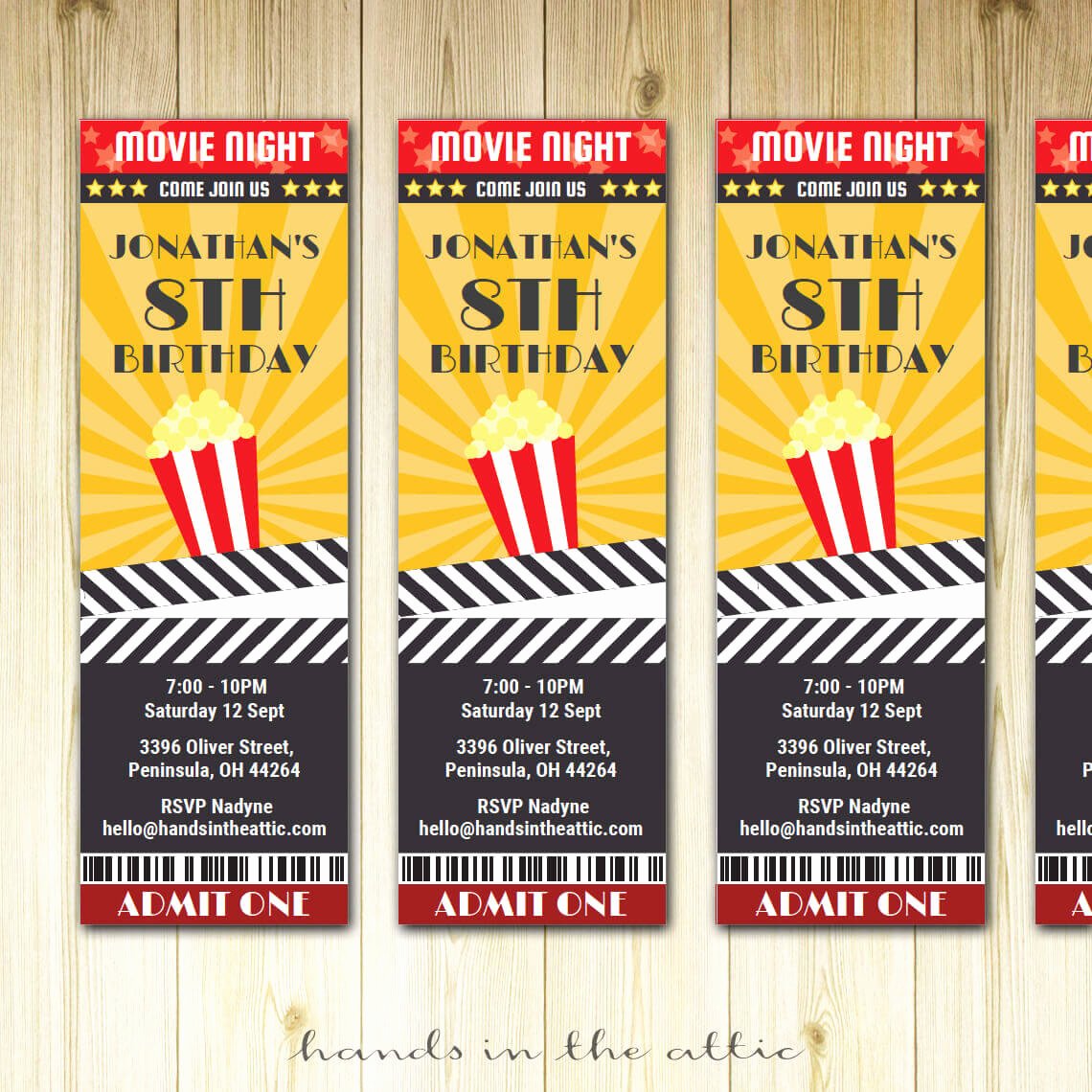 Movie Ticket Birthday Invitation Unique Movie Ticket Invitation Printable Template