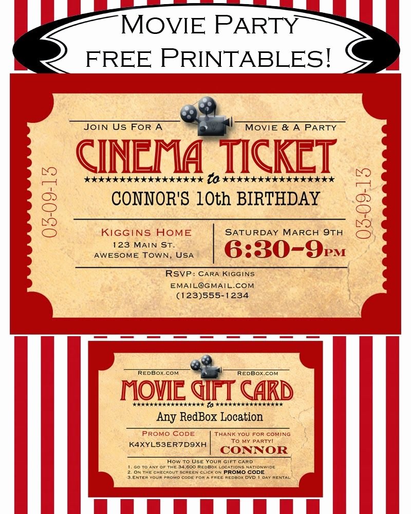 Movie Ticket Invitation Template Elegant Like Mom and Apple Pie A Summer Movies Free