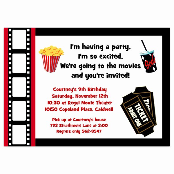 Movie Ticket Invitation Template Free Awesome Printable Movie Party Invitation Movie Night Invitation