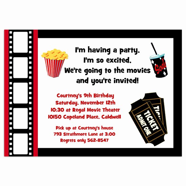 Movie Ticket Invitation Template Free Awesome Printable Movie Party Invitation Movie Night Invitation